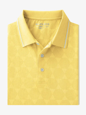 Folded view of Modern Texture Stylish Polo in YELLOW color.