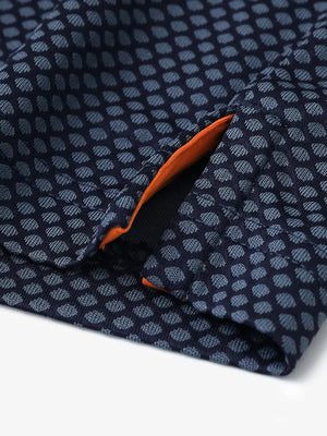 GREY NAVY Your Favorite Jacquard Polo close-up of shirt hem slit detail