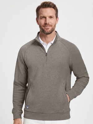Heather Textured Quarter Zip Pullover