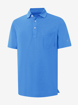 3D render of the cabana swim comfy cotton blend polo shirt with pocket, displaying the garment structure and design clearly