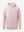 3D front view of youth long sleeve hoodied with kangaroo pocket in light pink, showing clean design.