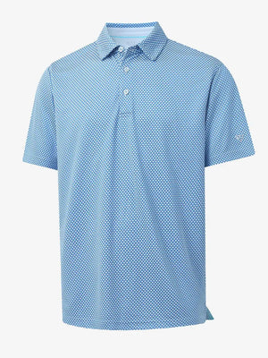 BLUE WHITE Your Favorite Jacquard Polo 3D product render