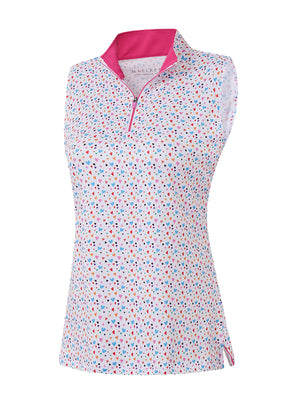 Women's Sleeveless Q-Zip Print Golf Shirts