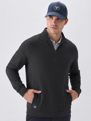 Heather Textured Quarter Zip Pullover