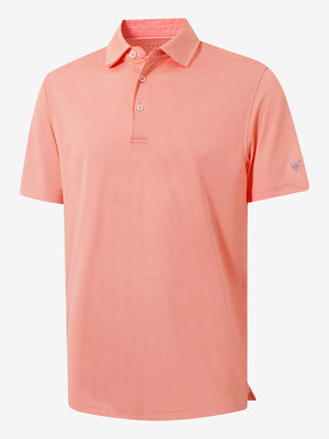 3D rendering of orange red grid ultra-light quick dry moisture wicking collared polo shirt