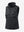 Women's lightweight slim-fit puffer vest in black, front 3D view with clean quilt lines