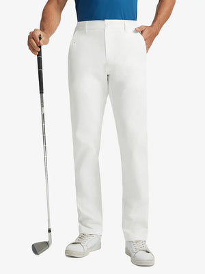 Back pocket detail of Water Repellent 8 Pockets Pants in WHITE，showcasing pocket functionality.