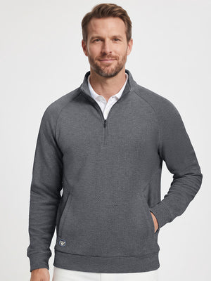 Heather Textured Quarter Zip Pullover