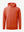 3D front view of youth long sleeve hoodied with kangaroo pocket in orange, showing clean design.