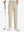 Boys Stretch Fleece Lined Casual Golf Pants in light khaki, front lower body view with golf club