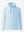 Front 3D view of casual solid fleece hoodies pullover in light blue, showing clean minimal design.