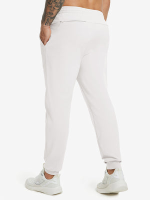 Water Resistant Comfy Fleece Golf Joggers in oyster grey, front lower body fit view