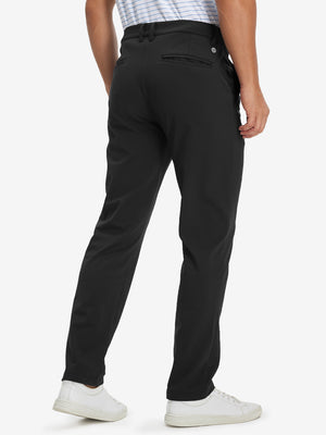 Golf Lightweight Fleece Lined Dress Pants in black, front lower body fit view