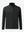 3D front view of the mock neck quarter button golf pullover in black, sleek and modern design.