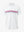 3D view of WHITE Stylish Chest Print Snap Polo showing design and fit