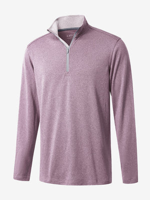 3D rendering of dusty rose melange moisture wicking quarter zip pullover