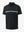 3D view of BLACK Stylish Chest Print Snap Polo showing design and fit