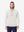 Model front upper body wearing view, heather midlayer golf hoodies in light khaki heather