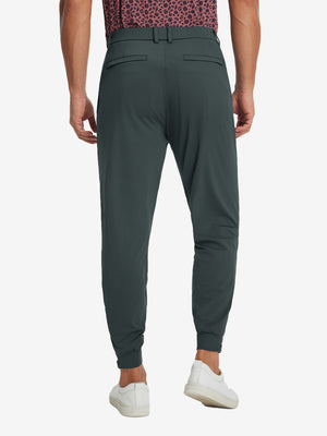 Lightweight Ankle-Zip Sweatpants with 4 Pockets in dark grey, front lower body fit view