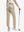 Back lower-body view holding a golf ball with glove in rear pocket wearing Khaki Women's 7/8 Ankle Golf Track Pants.