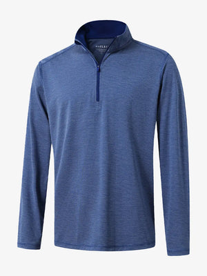 3D rendering of the Pinstripe Quarter Zip Pullover showcasing structure and design – GREY BLUE MELANGE