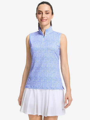 Women's Sleeveless Q-Zip Print Golf Shirts