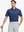 MAELREG Men's Performance Jersey Print Polo in Navy Colorful Flower – front half-body with golf pose