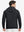 Back upper view of model in warm fleece golf hoodies pullover  black.