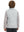 Back view of boys full-zip fleece-lined puffer vest showing smooth fleece texture in light grey