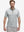 Front half-body of model in grey white stripe upgraded two-tone striped quick dry polo shirt
