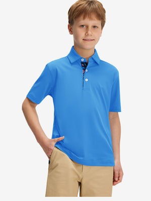 Boys Quick Dry Fit Athletic Solid Polo Shirts