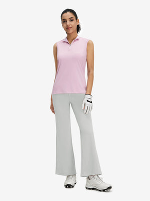 Pantalones de golf elásticos de cintura alta para mujer con bolsillos