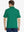 Back half-body view of model wearing GREEN Elegant Performance Jacquard Polo