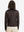 Back upper-body view of women's lightweight fleece-lined puffer jacket on model in coffee brown.