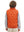 Back view of boys full-zip fleece-lined puffer vest showing smooth fleece texture in orange