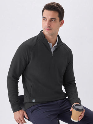 Heather Textured Quarter Zip Pullover