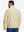 Back view of winter thermal outdoor water resistant fleece jacket showing smooth fleece texture in light khaki