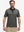 Front half-body of model in black stripe upgraded two-tone striped quick dry polo shirt