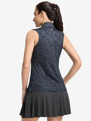 Women's Sleeveless Q-Zip Print Golf Shirts