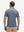 Back waist-up shot of model wearing misty blue white grid ultra-light quick dry moisture wicking collared polo shirt