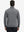 Back upper view of casual fleece lined quarter zip pullover in grey, showing fit and seams.