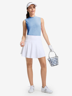 Women's Moisture-Wicking Mock Neck Sleeveless Golf Tops