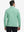 Back upper view of model wearing jacquard quarter zip pullover in light green, showing clean seam lines.