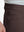 Close-up of right front pocket on Stretch Plain Everyday Pants, detailed stitching – DARK BROWN