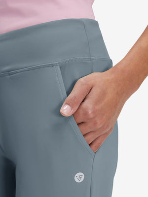 Pantalones de golf elásticos de cintura alta para mujer con bolsillos