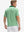Back half-body of model in emerald stripe upgraded two-tone striped quick dry polo shirt