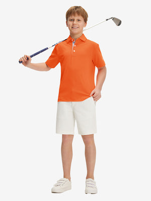 Boys Quick Dry Fit Athletic Solid Polo Shirts