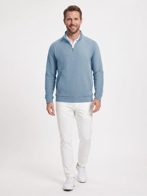 Heather Textured Quarter Zip Pullover