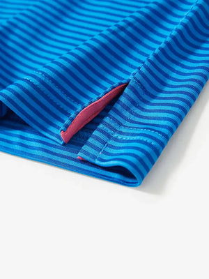 Hem slit detail – Cobalt Stripe Performance Cooling Polo for youth