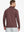 Brick Heather Skin-friendly Long Sleeve Melange Polo – back half-body view on model